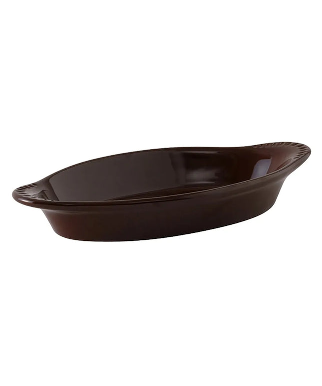 Đĩa Welsh Rarebit Oval Tuxton DMN-080 DuraTux® 240 ml Gốm Mahogany