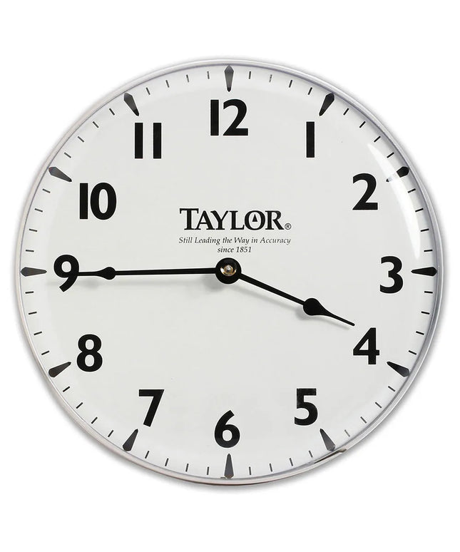 Đồng Hồ Treo Tường Ngoài Trời Taylor 166 Mặt In Silk Screen 32.9 cm Bề Mặt Bạc Mờ
