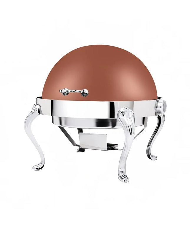 Eastern Tabletop 3118QACP 8 qt Round Chafer w/ Roll Top Cover, Stainless Steel, Copper
