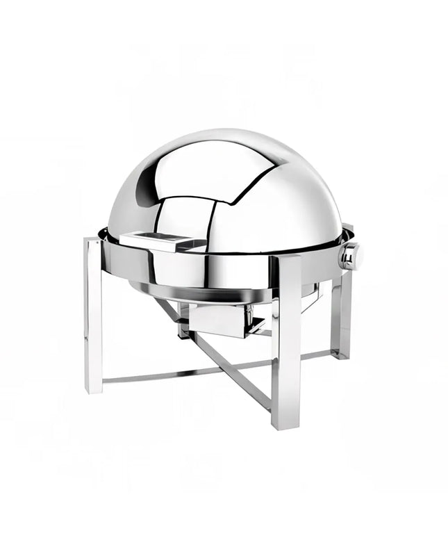 Eastern Tabletop 3148 8 qt Round Chafer w/ Roll Top Cover, Stainless Steel
