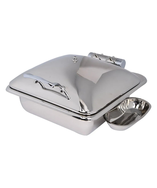 Eastern Tabletop 3934 6 qt Square Induction Chafer w/ Hinged Lid, Stainless Steel