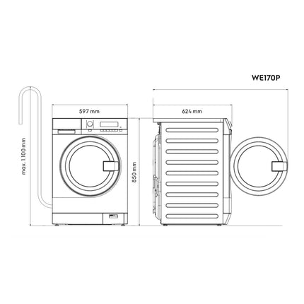 Electrolux Professional ELECTROLUX | Commercial myPRO WE170P Commercial Washing Machine - 8 kg – Drain Pump – 230V, 2.2 kW