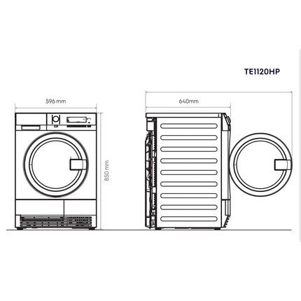 Electrolux Professional ELECTROLUX | Professional 8kg Heat Pump Tumble Dryer – A++ Energy - 0.9 kW - 230V - myPRO TE1120HP