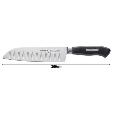 F. DICK | ActiveCut Santoku Knife – Granton edge (Kullenschliff) - 180 mm - Black handle
