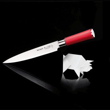 F. DICK | Carving Knife – Red Spirit - 210 mm Blade - Red Handle - Made in Germany
