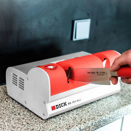 F. DICK | Commercial RS-150 Duo Electric Knife Sharpener – Diamond & Honing Wheels - Red - 75 W