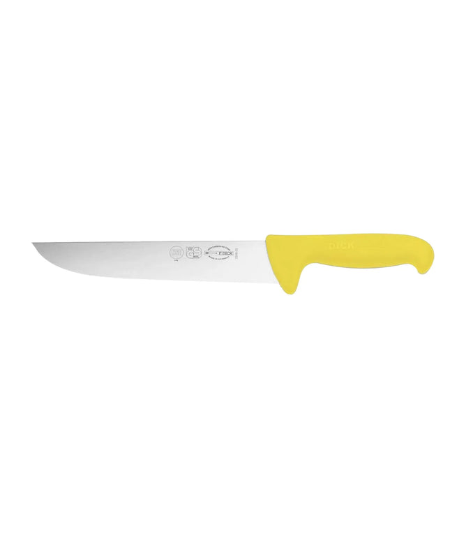 F. DICK | ErgoGrip Block Knife – 23 cm blade - Yellow handle - All-round for meat, fruit & veg