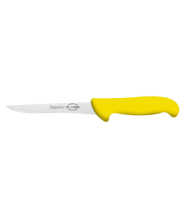 F. DICK | ErgoGrip Boning Knife Stainless Steel – 150 mm Blade - Yellow Handle - NSF Certified
