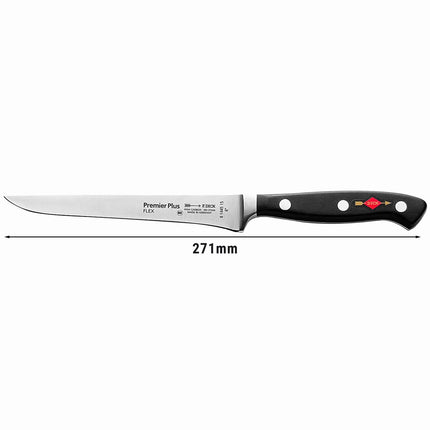 F. DICK | Premier Plus Boning Knife – 150 mm / 6″ Blade - Flexible - Black Handle - X50CrMoV15 Steel