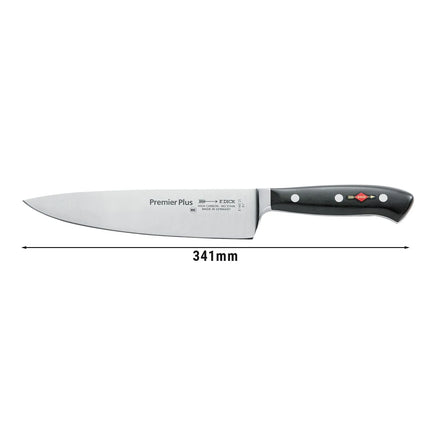 F. DICK| Premier Plus Chef's Knife – 21 cm blade - X50CrMoV15 steel - black handle