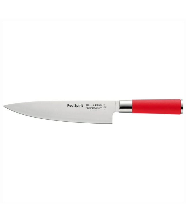 F. DICK | Red Spirit Chef's Knife – 21 cm / 8.3″ blade - red non-slip handle - German steel - 345×26×46 mm