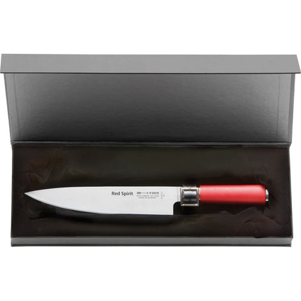 F. DICK | Red Spirit Chef's Knife – 21 cm / 8.3″ blade - red non-slip handle - German steel - 345×26×46 mm