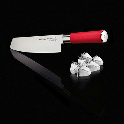 F. DICK | Red Spirit Usuba Knife – 180 mm blade - red handle - vegetable knife - Made in Germany