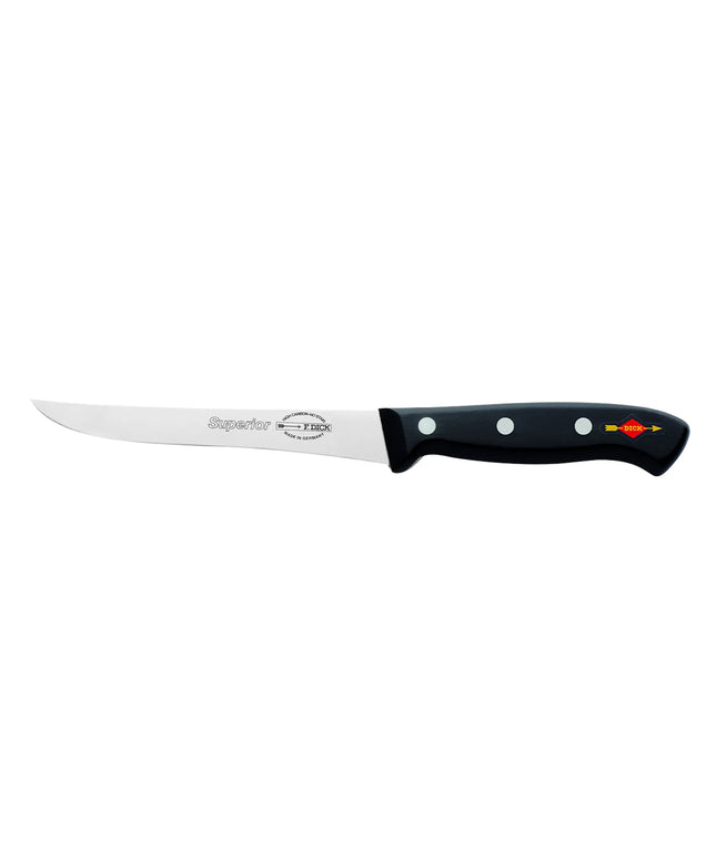F. DICK | Superior Boning Knife – 13 cm - Flexible curved blade - Black/Silver handle