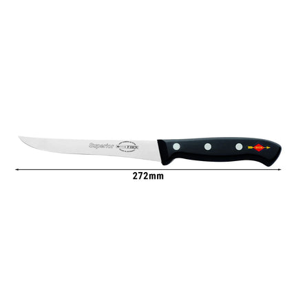F. DICK | Superior Boning Knife – 13 cm - Flexible curved blade - Black/Silver handle