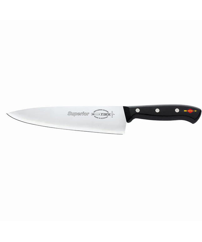 F. DICK | Superior Chef's Knife 21 cm – Black/Silver Handle - X55CrMo14 Steel - Made in Germany