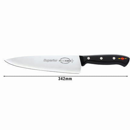 F. DICK | Superior Chef's Knife 21 cm – Black/Silver Handle - X55CrMo14 Steel - Made in Germany