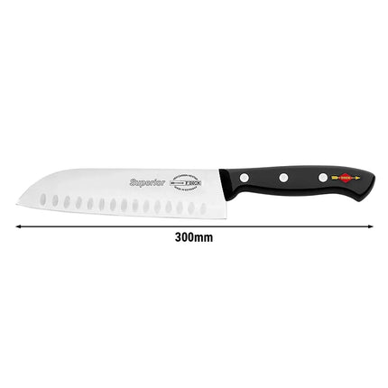 F. DICK | Superior Santoku Knife 18 cm – Granton Edge - Black/Silver Handle
