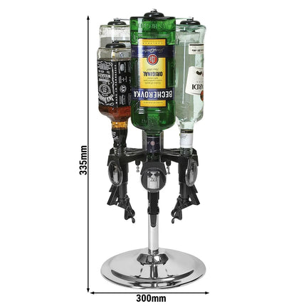 FUCHS | Countertop swivel rack for 6 bottles - 0.7 to 1 liter - Chrome-plated