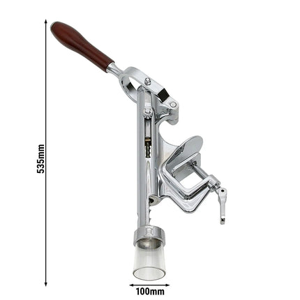 FUCHS | Wine bottle uncorking device with table attachment - chrome-plated