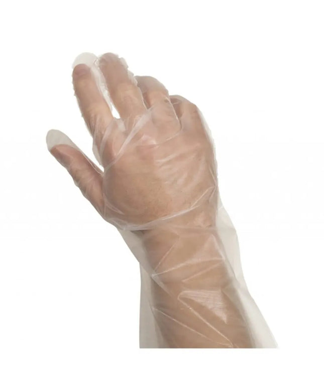Găng Tay Dùng Một Lần Dài Đến Khuỷu Tay Poly Handgards 303120273 - Không Bột, Trong Suốt, Một Cỡ