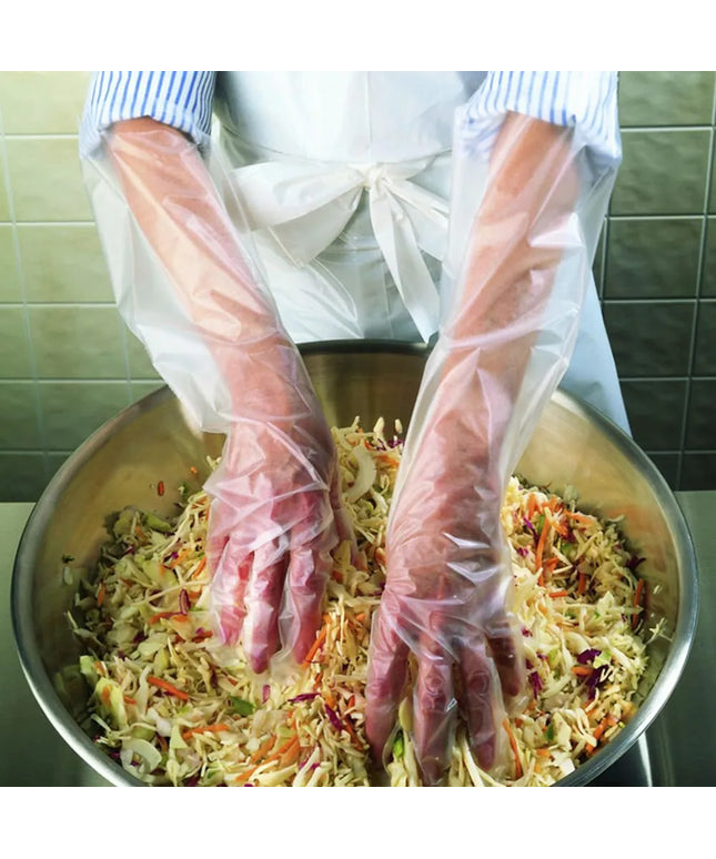 Găng Tay Dùng Một Lần Dài Đến Khuỷu Tay Poly Handgards 303120273 - Không Bột, Trong Suốt, Một Cỡ
