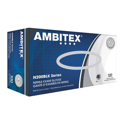 Găng Tay Nitrile Dùng Một Lần Strong AMBITEX® NLG200BLK - Không Bột, Đen, Cỡ L