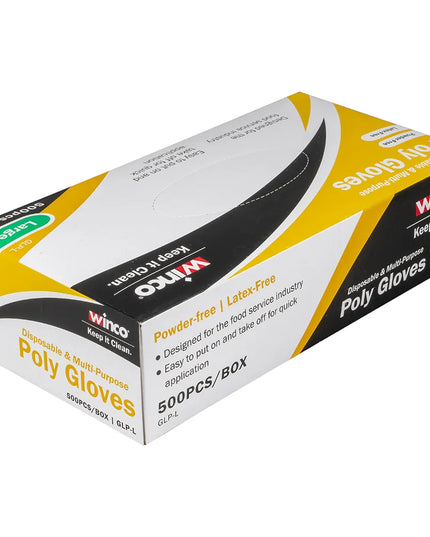 Găng Tay Poly Dùng Một Lần Winco GLP-L - Không Bột, Trong Suốt, Cỡ L