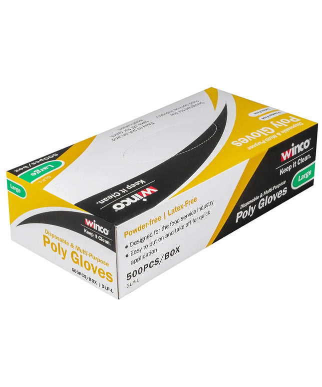 Găng Tay Poly Dùng Một Lần Winco GLP-L - Không Bột, Trong Suốt, Cỡ L