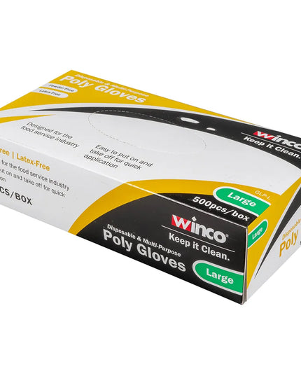 Găng Tay Poly Dùng Một Lần Winco GLP-L - Không Bột, Trong Suốt, Cỡ L