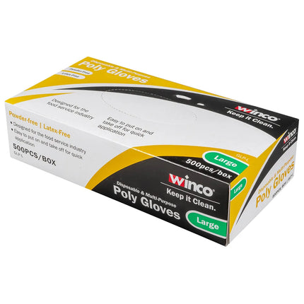 Găng Tay Poly Dùng Một Lần Winco GLP-L - Không Bột, Trong Suốt, Cỡ L