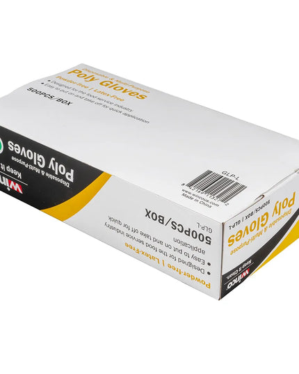 Găng Tay Poly Dùng Một Lần Winco GLP-L - Không Bột, Trong Suốt, Cỡ L