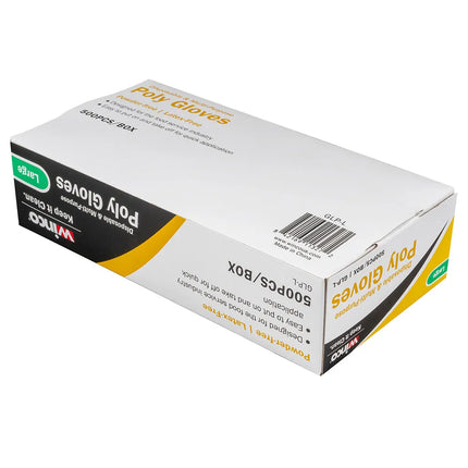 Găng Tay Poly Dùng Một Lần Winco GLP-L - Không Bột, Trong Suốt, Cỡ L