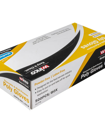 Găng Tay Poly Dùng Một Lần Winco GLP-M - Không Bột, Trong Suốt, Cỡ M