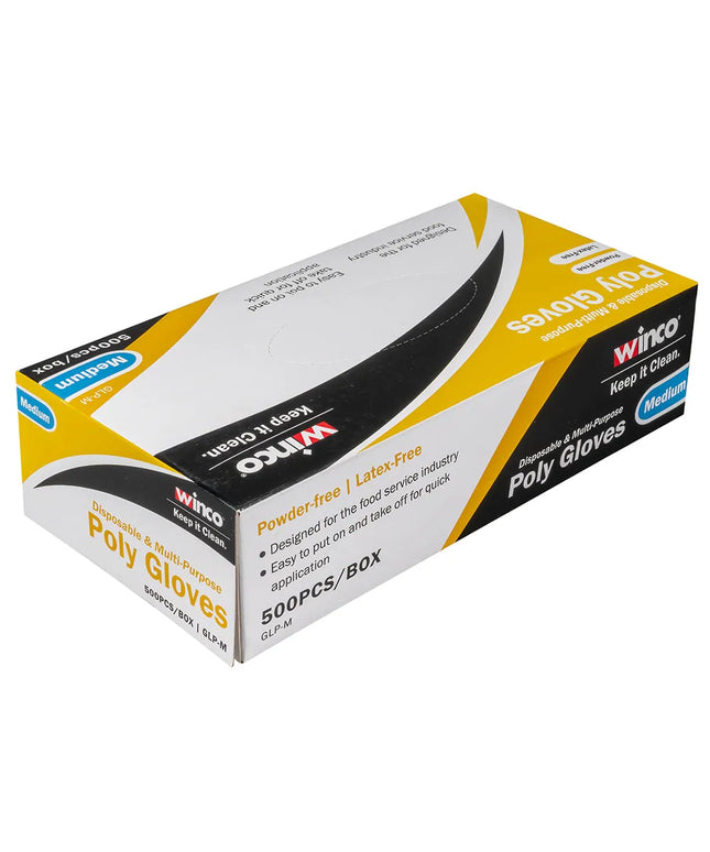 Găng Tay Poly Dùng Một Lần Winco GLP-M - Không Bột, Trong Suốt, Cỡ M