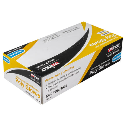 Găng Tay Poly Dùng Một Lần Winco GLP-M - Không Bột, Trong Suốt, Cỡ M