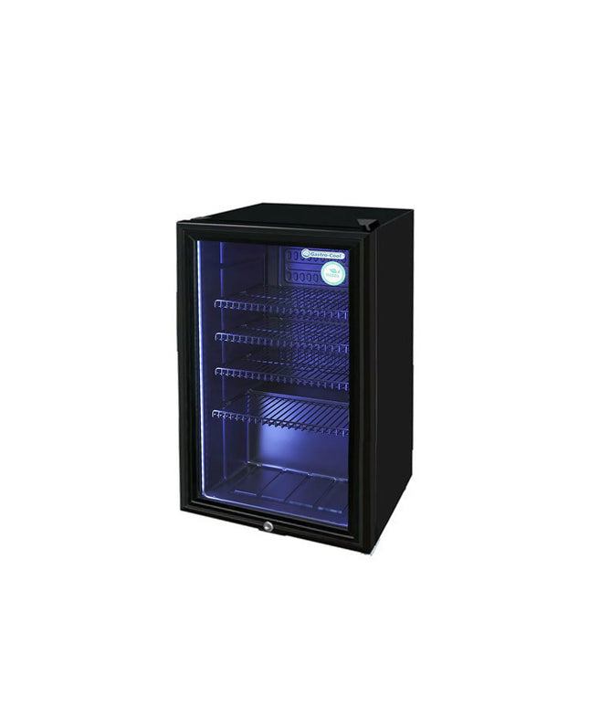 GASTRO-COOL | Commercial Back Bar Cooler – 88L – Single Glass Door – Black