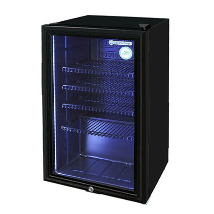 GASTRO-COOL | Commercial Back Bar Cooler – 88L – Single Glass Door – Black