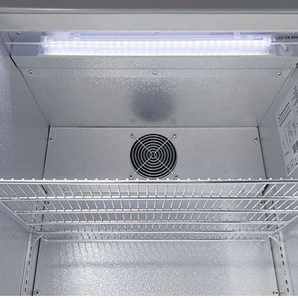 GASTRO-COOL | Commercial Back Bar Display Fridge – 128 L – 600 mm – Single Glass Door – Silver