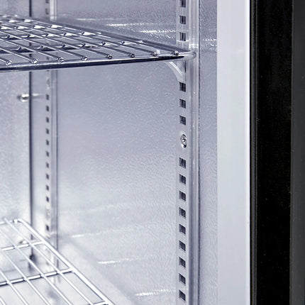 GASTRO-COOL | Commercial Back Bar Display Fridge – 200 L – 900 mm – 2 Glass Doors – Black – GCUC200
