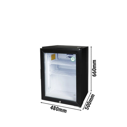 GASTRO-COOL | Commercial Glass Door Mini bar Freezer – 51 L – -23 to -18 °C – Black