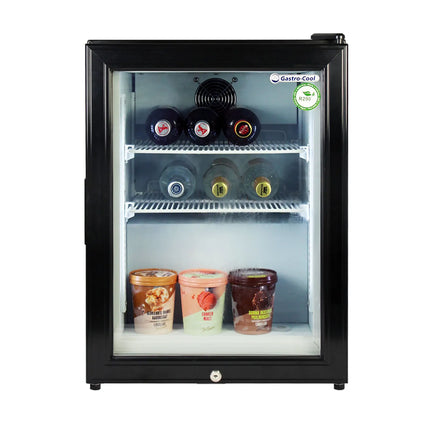 GASTRO-COOL | Commercial Glass Door Mini bar Freezer – 51 L – -23 to -18 °C – Black