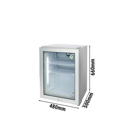 GASTRO-COOL | Commercial Glass Door Mini bar Freezer – 51 L – -23 to -18 °C – Silver