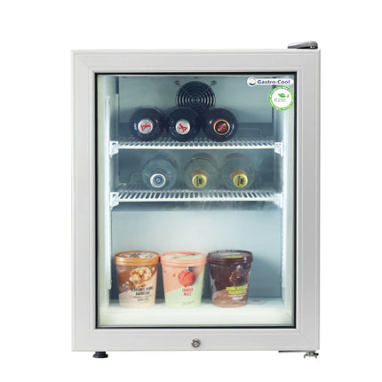 GASTRO-COOL | Commercial Glass Door Mini bar Freezer – 51 L – -23 to -18 °C – Silver