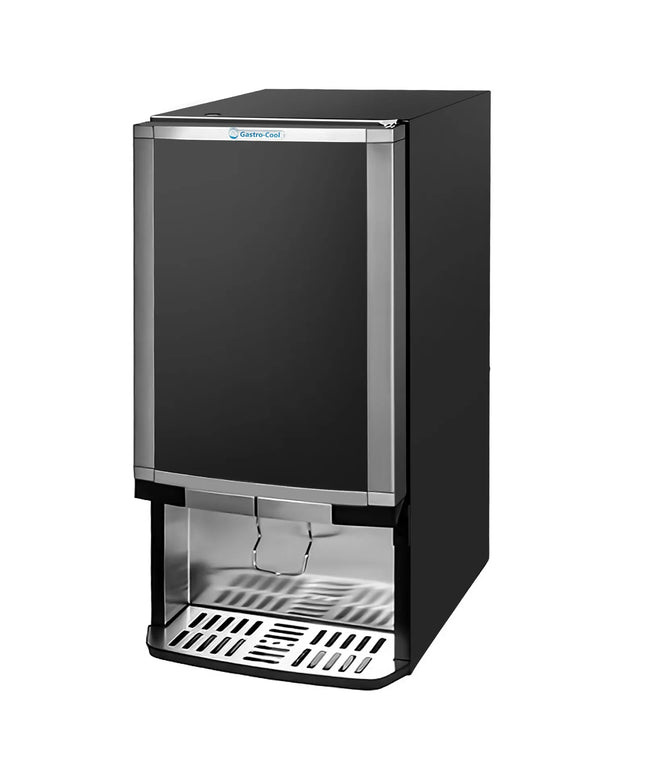 GASTRO-COOL | Commercial Milk Dispenser - 375mm - 48 Litres - with 1 hinged glass door - LED lighting - digital controller with temperature display - Black - Temperature range 0 to 18 °C