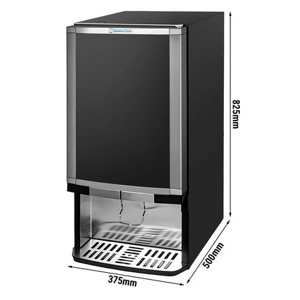 GASTRO-COOL | Commercial Milk Dispenser - 375mm - 48 Litres - with 1 hinged glass door - LED lighting - digital controller with temperature display - Black - Temperature range 0 to 18 °C