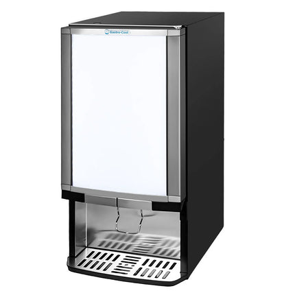 GASTRO-COOL | Commercial Milk Dispenser - 375mm - 48 Litres - with 1 hinged glass door - LED lighting - digital controller with temperature display - Black - Temperature range 0 to 18 °C