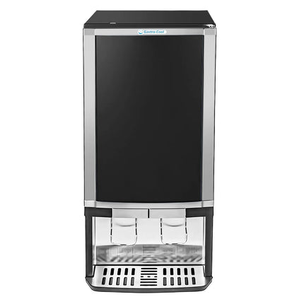 GASTRO-COOL | Commercial Milk Dispenser - 375mm - 48 Litres - with 1 hinged glass door - LED lighting - digital controller with temperature display - Black - Temperature range 0 to 18 °C