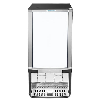 GASTRO-COOL | Commercial Milk Dispenser - 375mm - 48 Litres - with 1 hinged glass door - LED lighting - digital controller with temperature display - Black - Temperature range 0 to 18 °C