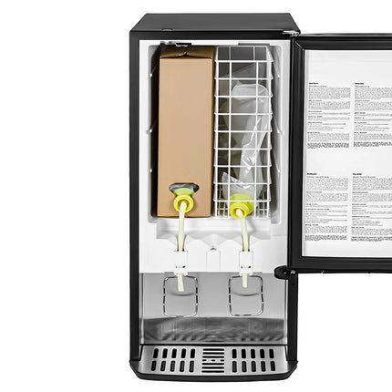 GASTRO-COOL | Commercial Milk Dispenser - 375mm - 48 Litres - with 1 hinged glass door - LED lighting - digital controller with temperature display - Black - Temperature range 0 to 18 °C